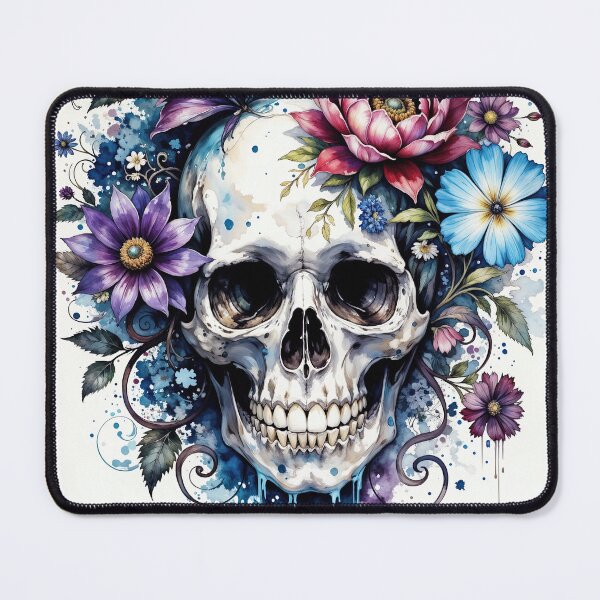 Item preview, Floral Skull Fusion Tattoo Watercolor Art 3 designed and sold by Neo-Studio.