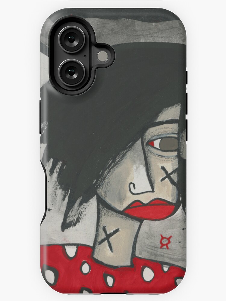 Thumbnail 1 of 4, iPhone Case, Red Polka Dot Rebel designed and sold by studiobloknote.