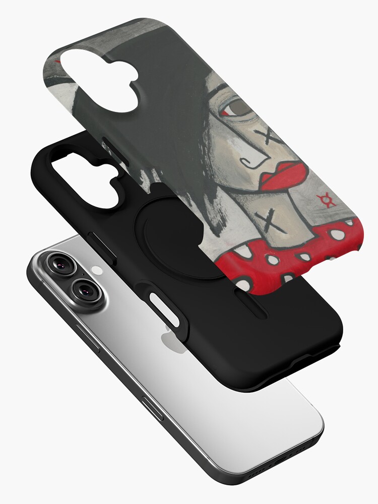 Thumbnail 2 of 4, iPhone Case, Red Polka Dot Rebel designed and sold by studiobloknote.