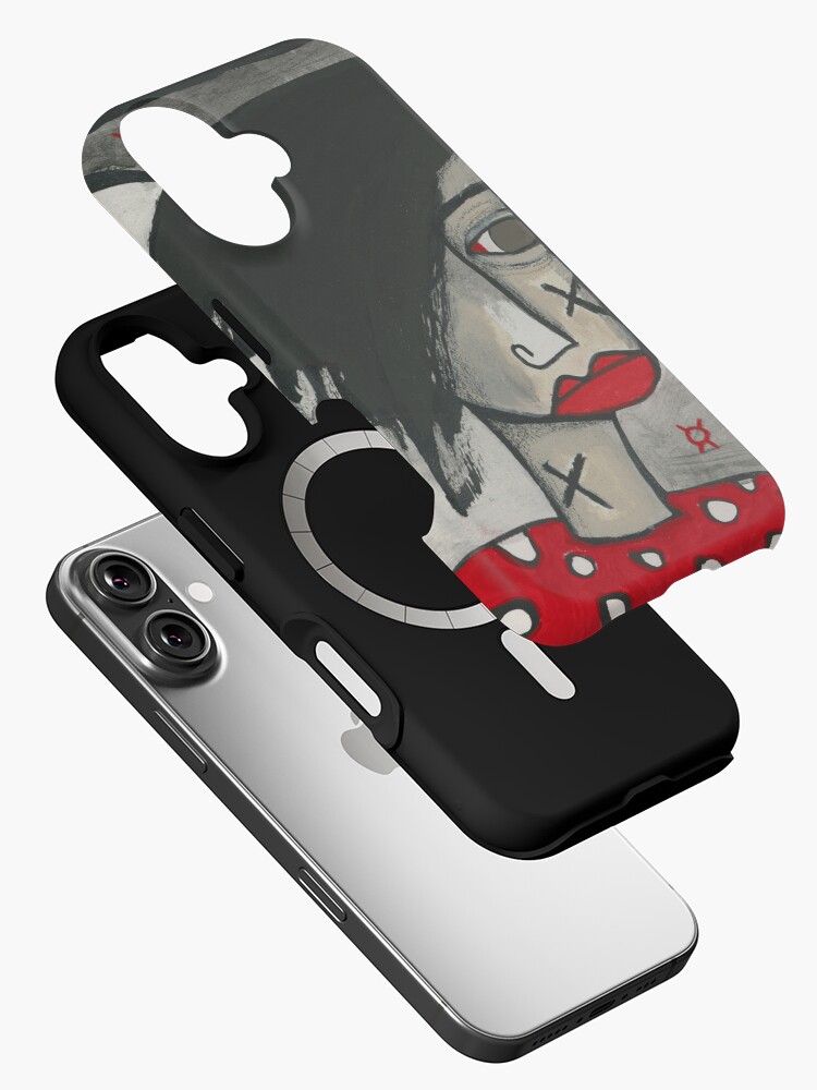 Thumbnail 2 of 4, iPhone Case, Red Polka Dot Rebel designed and sold by studiobloknote.