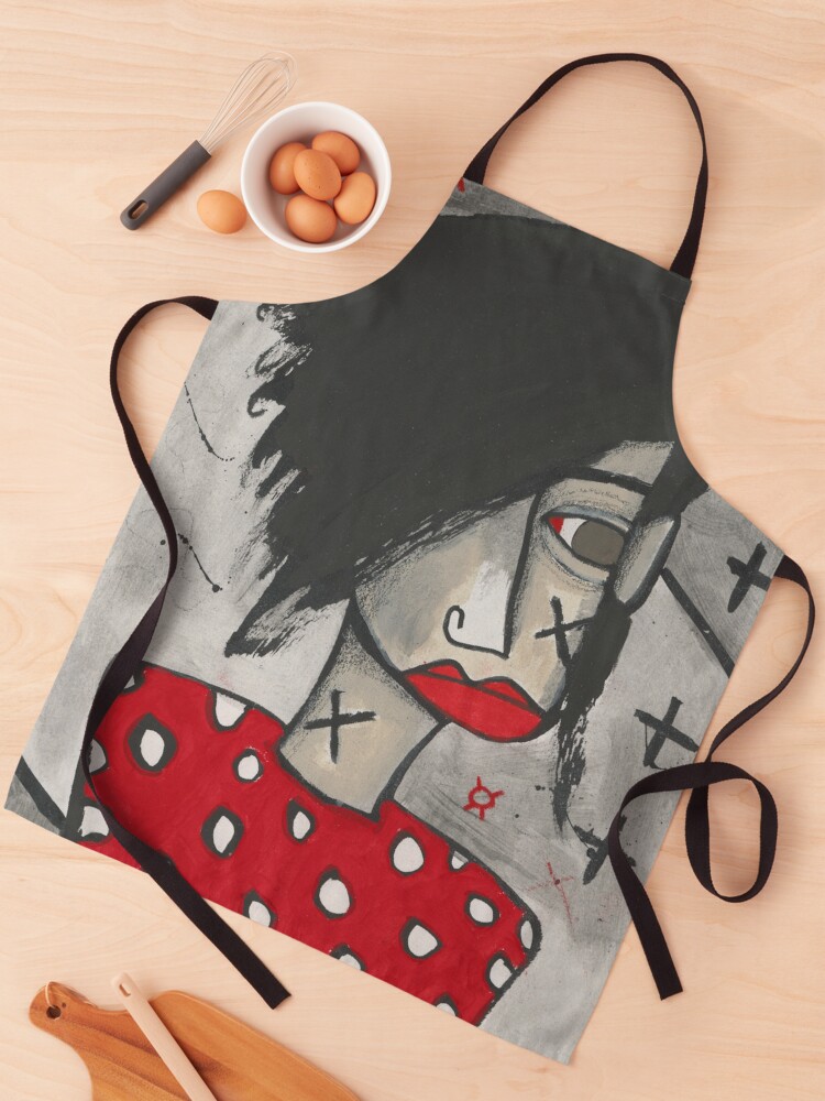 Thumbnail 1 of 6, Apron, Red Polka Dot Rebel designed and sold by studiobloknote.
