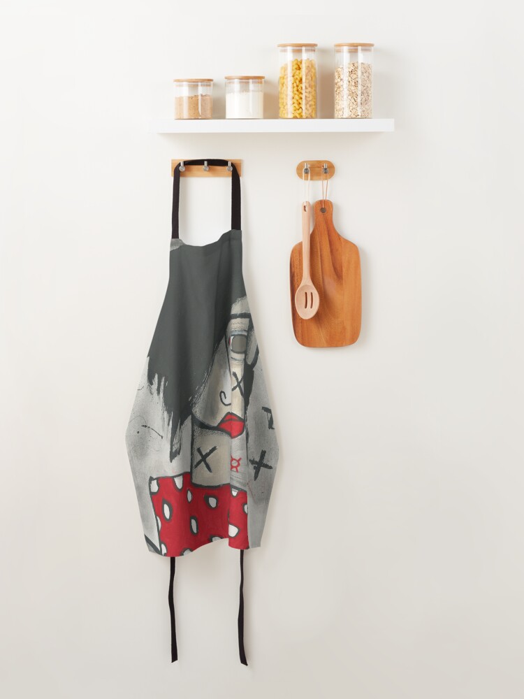 Thumbnail 4 of 6, Apron, Red Polka Dot Rebel designed and sold by studiobloknote.