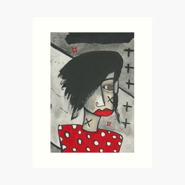 Red Polka Dot Rebel Art Print