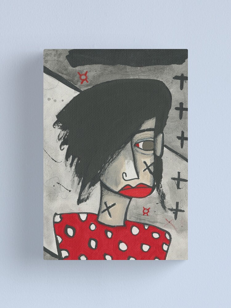 Thumbnail 1 of 3, Canvas Print, Red Polka Dot Rebel designed and sold by studiobloknote.