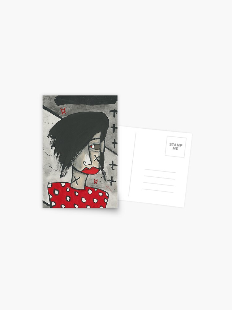 Thumbnail 1 of 2, Postcard, Red Polka Dot Rebel designed and sold by studiobloknote.