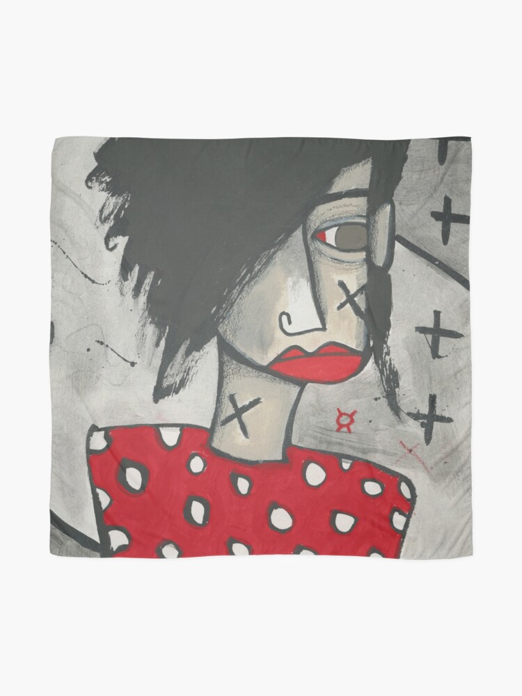Thumbnail 2 of 3, Scarf, Red Polka Dot Rebel designed and sold by studiobloknote.