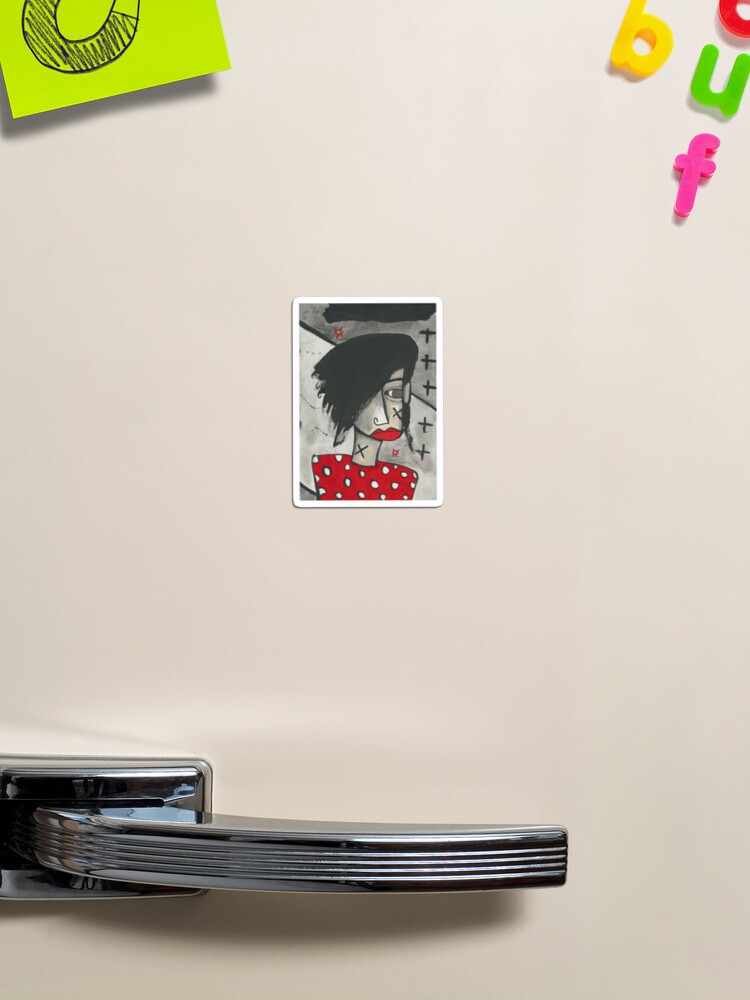 Thumbnail 1 of 3, Magnet, Red Polka Dot Rebel designed and sold by studiobloknote.