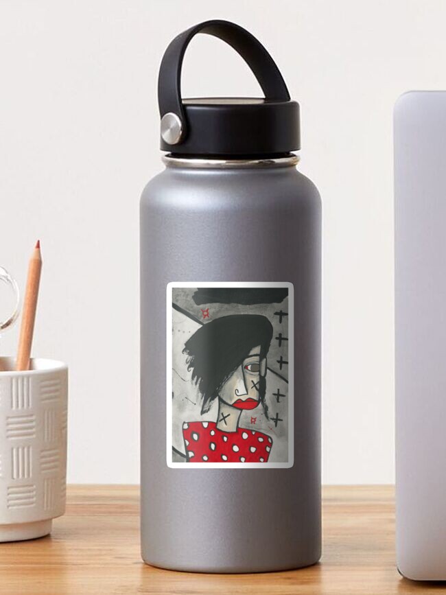Thumbnail 1 of 3, Sticker, Red Polka Dot Rebel designed and sold by studiobloknote.