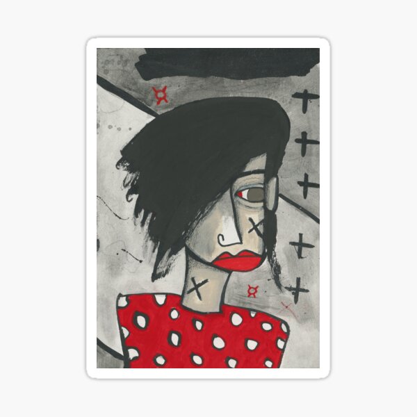 Red Polka Dot Rebel Sticker