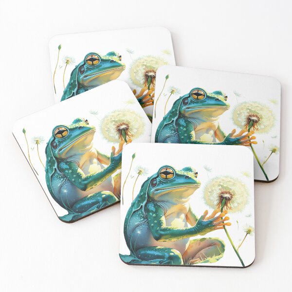 Item preview, Dreamy Frog with Dandelion – Whimsical Nature Illustration designed and sold by MythicCotton.