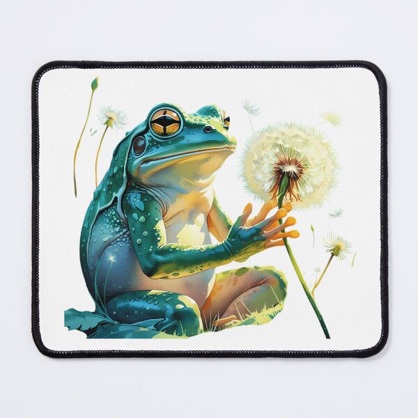 Item preview, Dreamy Frog with Dandelion – Whimsical Nature Illustration designed and sold by MythicCotton.