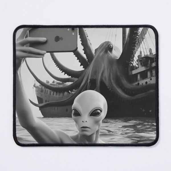 Item preview, Selfie alienígena con un Kraken designed and sold by StaggDevon.