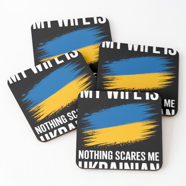 Aperçu de l'œuvre Ma femme est ukrainienne Drapeau de la fierté ukrainienne créée et vendue par brynatshop.