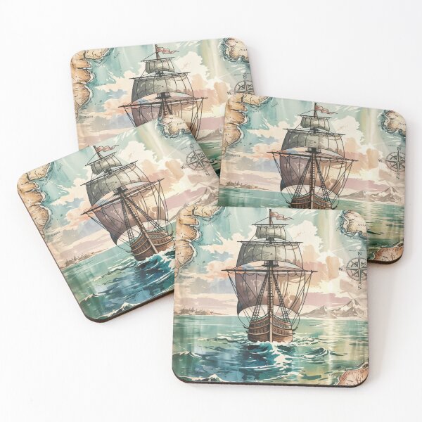 Item preview, Vintage Nautical Compass Rose with Ships designed and sold by Shop9999.