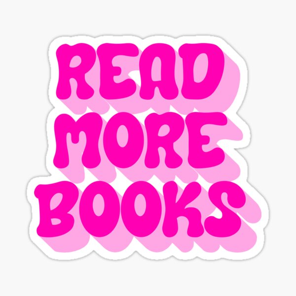 Artikel-Vorschau von Read More Books Sticker – Pink Retro Buchliebhaber, designt und verkauft von A Little Unhinged.