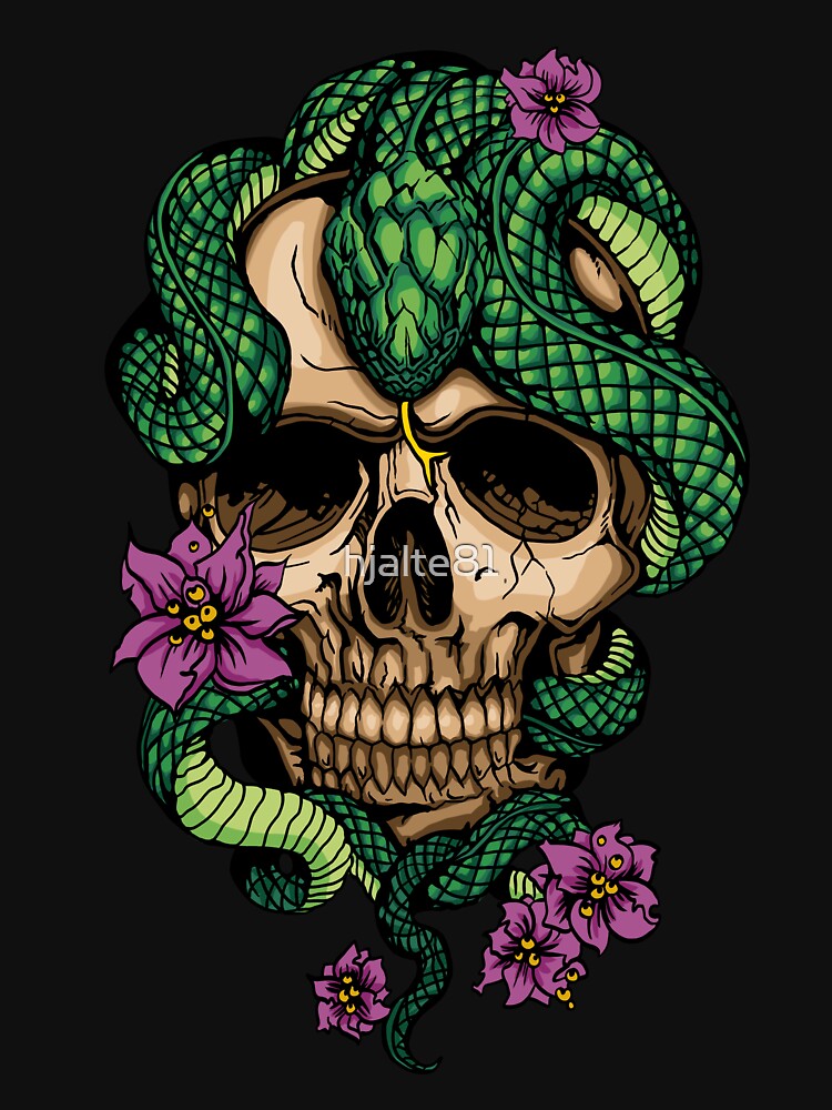 Thumbnail 7 of 7, Classic T-Shirt, New Beginnings Skull designed and sold by hjalte81.