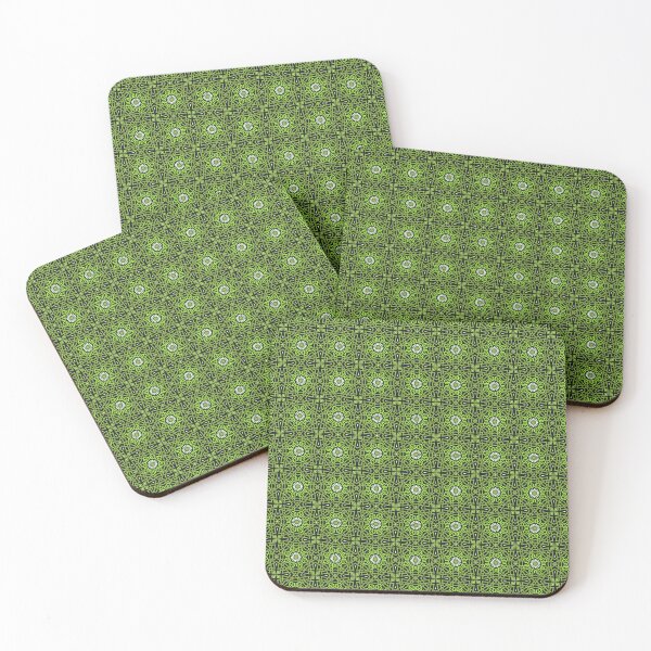 Item preview, Interlocking Flower Eye Pattern in Green designed and sold by Tarjiart.