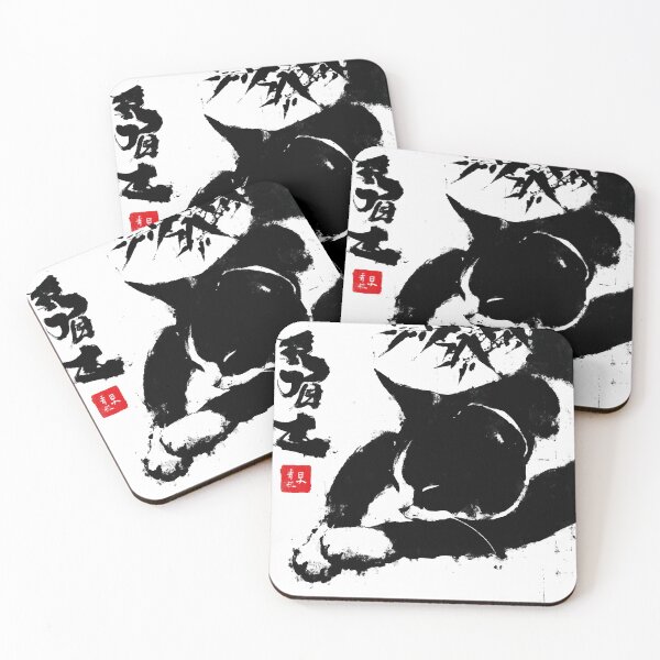 Item preview, Zen Cat — Japanese Sumi-e Ink Painting designed and sold by Moss and Moon Studio.