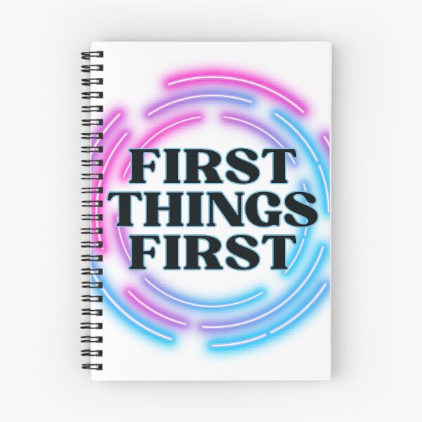 Item preview, Productivity Art | First Things First | Neon Priority Office Gift designed and sold by TextMuse.