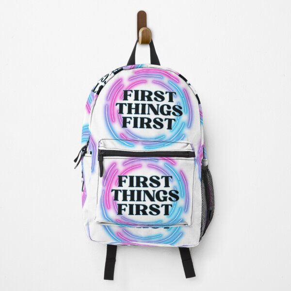 Item preview, Productivity Art | First Things First | Neon Priority Office Gift designed and sold by TextMuse.