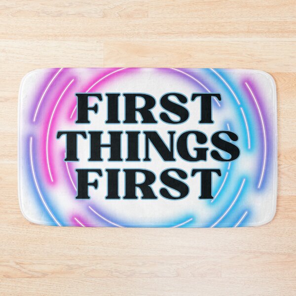 Item preview, Productivity Art | First Things First | Neon Priority Office Gift designed and sold by TextMuse.