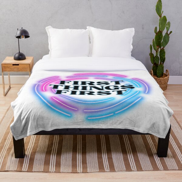 Item preview, Productivity Art | First Things First | Neon Priority Office Gift designed and sold by TextMuse.