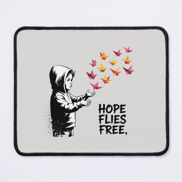 Item preview, Banksy Style Graffiti - Hope Flies Free designed and sold by 123ks.