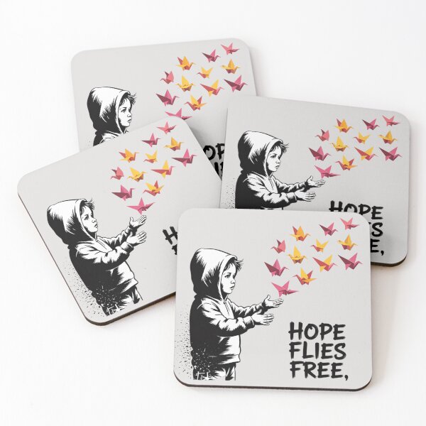 Item preview, Banksy Style Graffiti - Hope Flies Free designed and sold by 123ks.