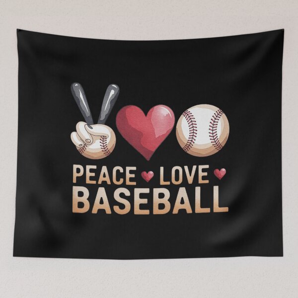Item preview, Peace, love and baseball designed and sold by FrenchTouch77.