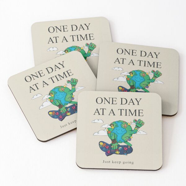 Item preview, One Day at a Time – Earth Skateboarding Motivational Art designed and sold by Scribbles lifestyle .