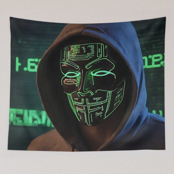 Item preview, Neon Glow Anonymous Hacker designed and sold by TeezyDezignes.