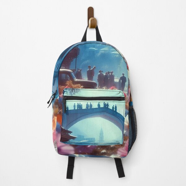 Item preview, Vintage Floral Vibes in Mostar City – Realistic 60s-Inspired AI Artwork Perfect for Clothing and Accessories designed and sold by knalpot-design.