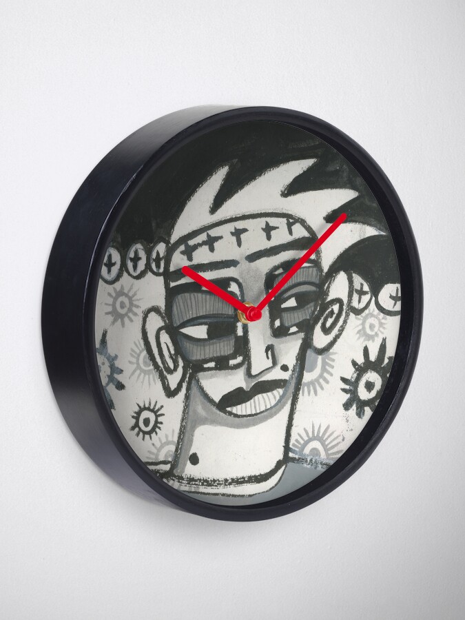 Thumbnail 1 of 4, Clock, Black and White Rebel designed and sold by studiobloknote.