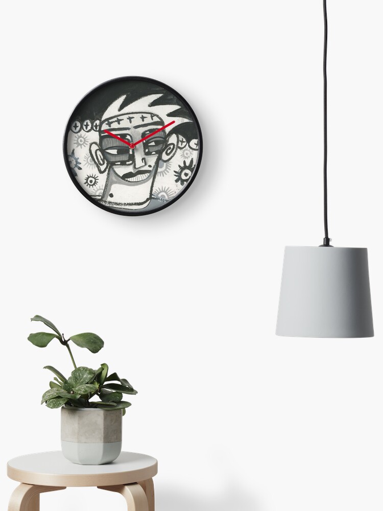 Thumbnail 2 of 4, Clock, Black and White Rebel designed and sold by studiobloknote.