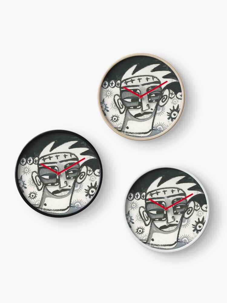 Thumbnail 3 of 4, Clock, Black and White Rebel designed and sold by studiobloknote.