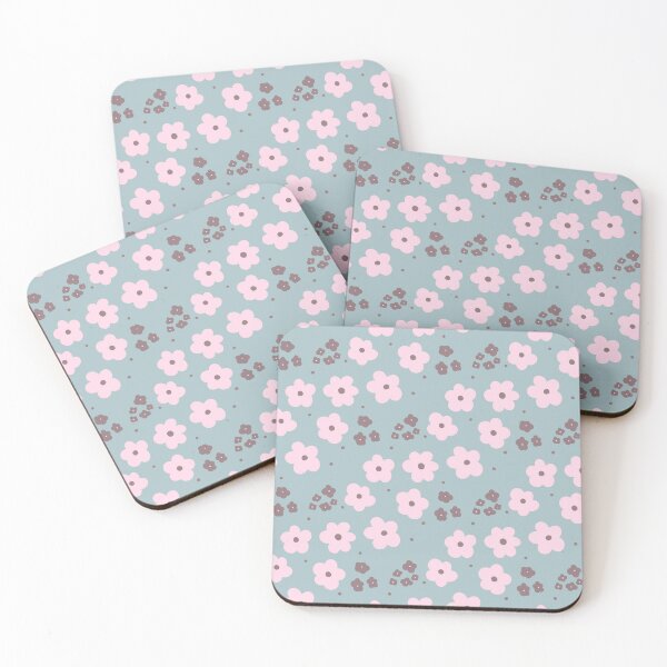 Item preview, Ditsy flowers in pink and brown designed and sold by LilyandLime.