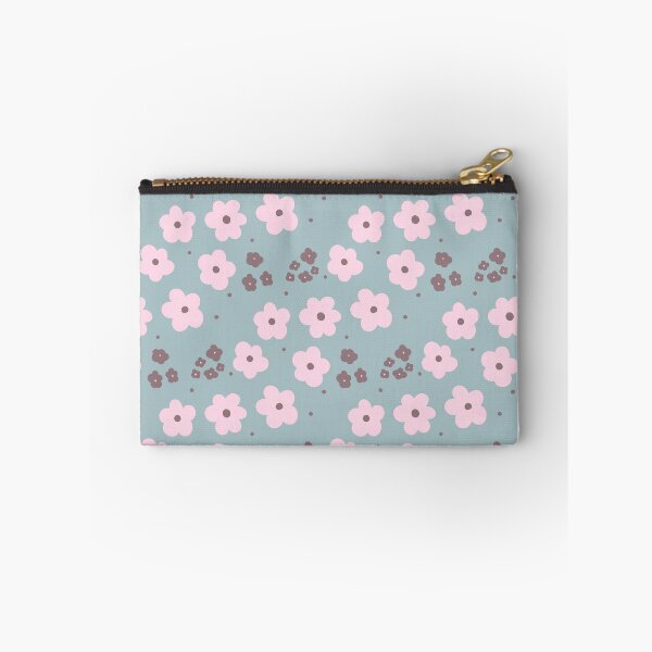 Item preview, Ditsy flowers in pink and brown designed and sold by LilyandLime.