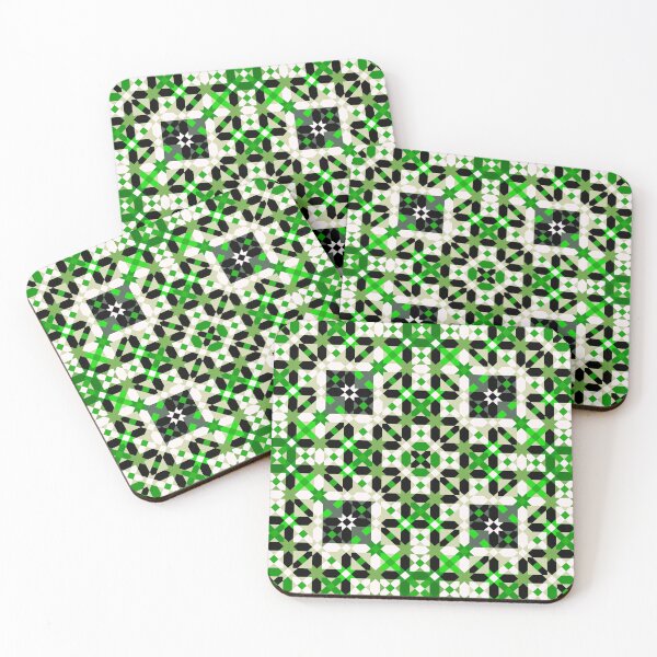 Item preview, Complex Abstract Geometry in Green and Beige designed and sold by Tarjiart.