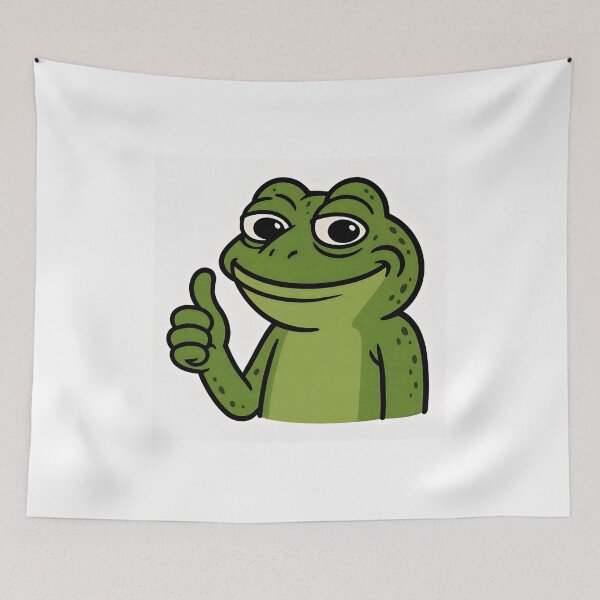 Item preview, Happy Cartoon Frog Giving Thumbs Up – Positive Mascot Character designed and sold by Amr Siam.