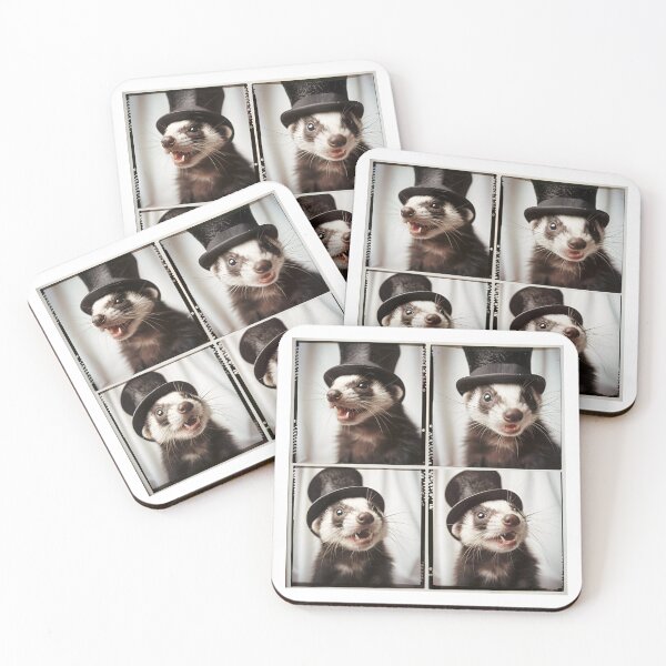Item preview, Dapper Ferret in Top Hat – Quirky Victorian Animal Art designed and sold by RockFireMerch.