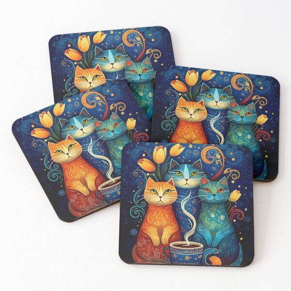 Item preview, Cats, Coffee and Tulups designed and sold by Blue Horse Photo Magic.