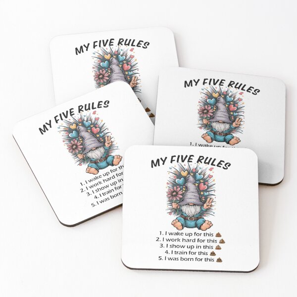 Item preview, Five Funny Rules for Life with Gnome designed and sold by HandicraftArt.