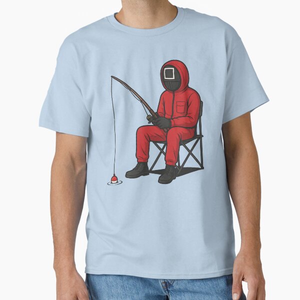 Aperçu de l'œuvre Pêche au calmar – Parodie Netflix amusante pour les pêcheurs | T-shirt « fan art » multi-spécialités créée et vendue par WAUZ.