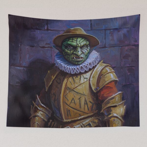 Item preview, Fantasy RPG style Orc warrior knight illustration painting art designed and sold by Vintage Designs +.
