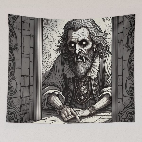 Item preview,  Evil vampire standing staring at you designed and sold by Vintage Designs +.