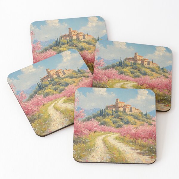 Item preview, Road to the castle through a blooming orchard, painting style designed and sold by ArtNames.