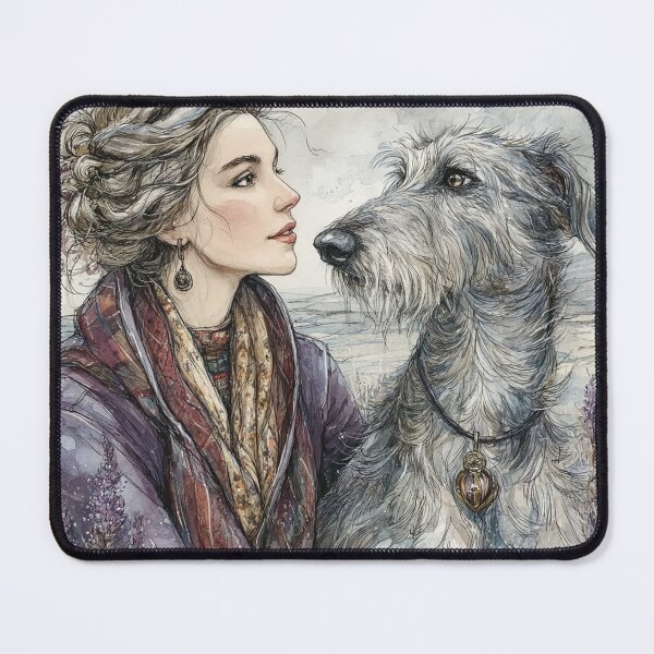 Item preview, Scottish deerhound and her lady designed and sold by aghnadarragh.