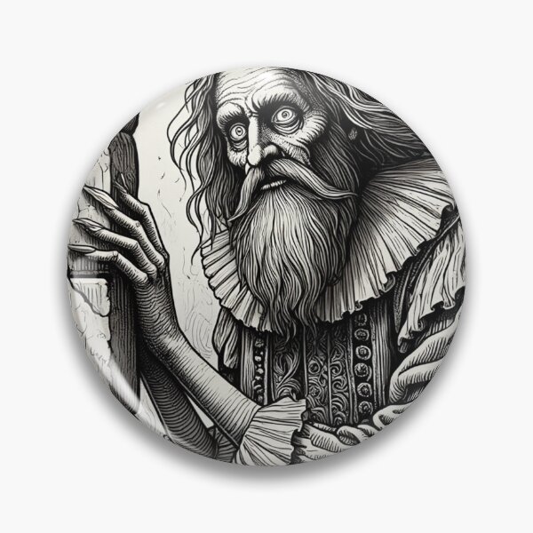 Item preview, An old, creepy man from the middle ages standing staring at you designed and sold by Vintage Designs +.