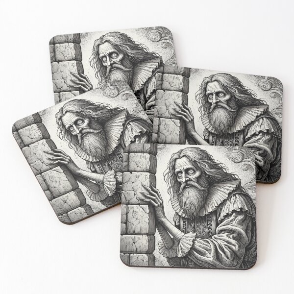 Item preview, An old, creepy man from the middle ages standing staring at you designed and sold by Vintage Designs +.