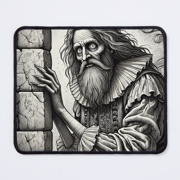 Item preview, An old, creepy man from the middle ages standing staring at you designed and sold by Vintage Designs +.